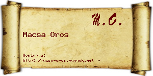 Macsa Oros névjegykártya